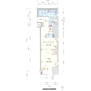 プレサンスタワー北浜の間取り図