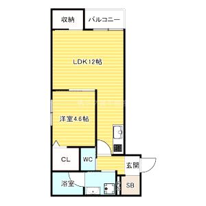 Chaton美穂ヶ丘の間取り図