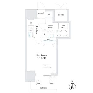 パークアクシス四ツ橋の間取り図