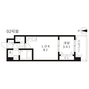 エムブイインプ大阪放出の間取り図