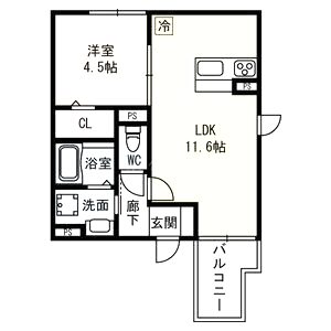 エスポワール東加賀屋の間取り図