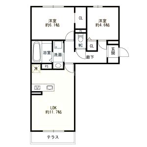 フェリーチェ明石大久保の間取り図