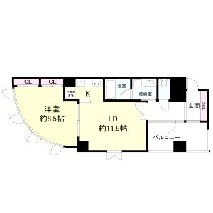 レジディア心斎橋ウエストの間取り図