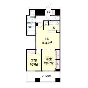 レジディア心斎橋ウエストの間取り図
