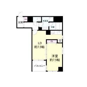 レジディア心斎橋ウエストの間取り図