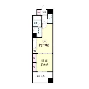 レジディア心斎橋ウエストの間取り図