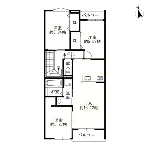 (仮称)尼崎市西昆陽2丁目集合住宅の間取り図