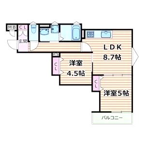 ピレーネ明和の間取り図
