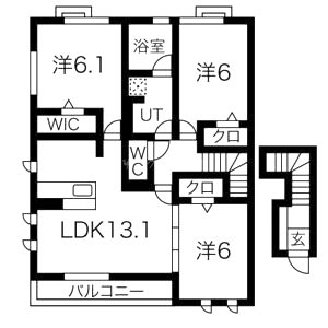 ヴェルデ桃山御陵 住居の間取り図