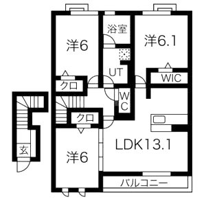 ヴェルデ桃山御陵 住居の間取り図