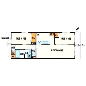 ガルデン穂波の間取り図