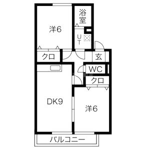 ウエストビレッジ桃山 B棟 Bの間取り図