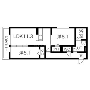 licorice B棟 B棟の間取り図