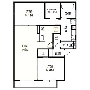 リラ清水丘 II棟 ?東の間取り図