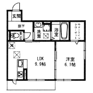 シャルール三国ヶ丘の間取り図