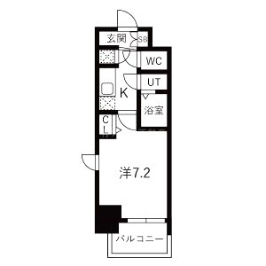 レジュールアッシュ心斎橋リュクスの間取り図