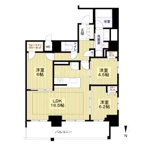 プレサンスタワー北浜 2002号室の間取り図