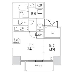 シーズンフラッツ靱本町の間取り図