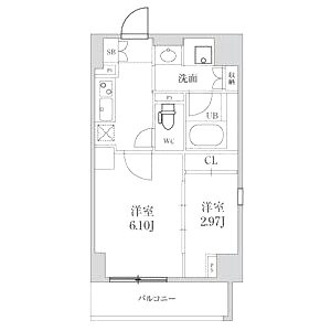 シーズンフラッツ靱本町の間取り図