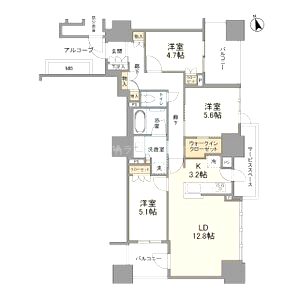 プラウドタワー梅田豊崎の間取り図