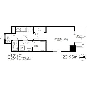 エスリード天神橋筋六丁目の間取り図