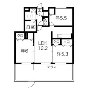 サンシャインガーデン嵯峨嵐山(B棟)の間取り図