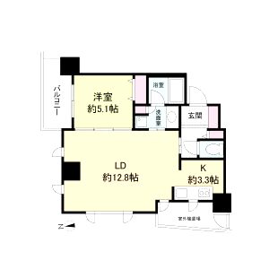 クロスレジデンス大阪新町の間取り図