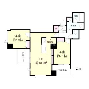 クロスレジデンス大阪新町の間取り図