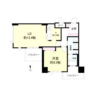 クロスレジデンス大阪新町の間取り図