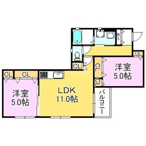 クリエオーレ庄内栄町IIIの間取り図