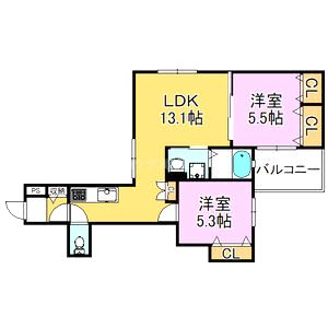 クリエオーレ庄内栄町Iの間取り図