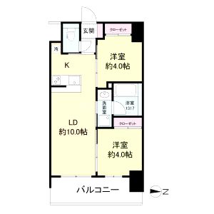 セレニテフラン新大阪の間取り図