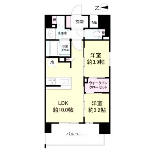 ソルレヴェンテ新梅田の間取り図