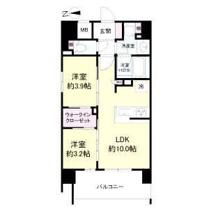 ソルレヴェンテ新梅田の間取り図