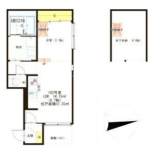 レーヌデプレ桃谷の間取り図
