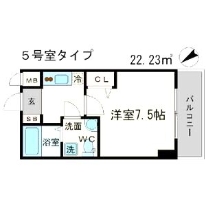 メインステージ西天満T’s SQUAREの間取り図