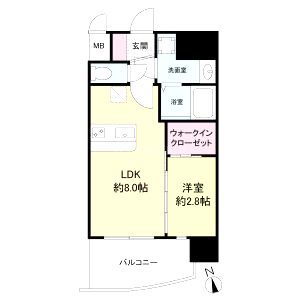 セレニテ難波ミラク弐番館の間取り図