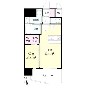 セレニテ難波ミラク弐番館の間取り図