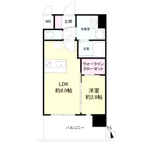 セレニテ難波ミラク弐番館の間取り図