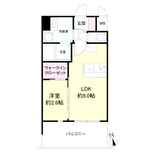 セレニテ難波ミラク弐番館の間取り図