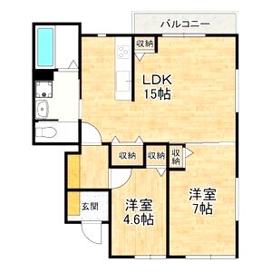 コスモ西今川の間取り図