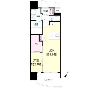 セレニテ阿波座ミラクの間取り図