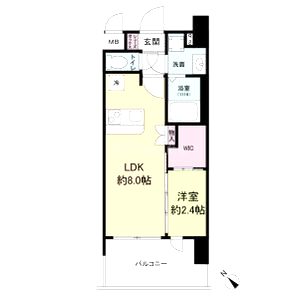 セレニテ阿波座ミラクの間取り図