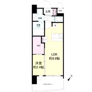 セレニテ阿波座ミラクの間取り図
