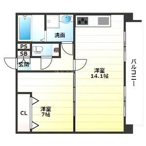 カスターニャ三国本町の間取り図