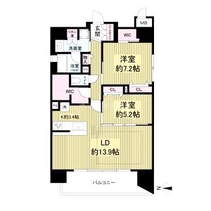 レジュールアッシュ谷町四丁目グランクラスの間取り図