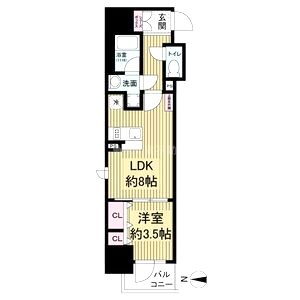 レジュールアッシュ谷町四丁目グランクラスの間取り図