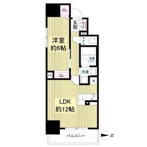 レジュールアッシュ谷町四丁目グランクラスの間取り図