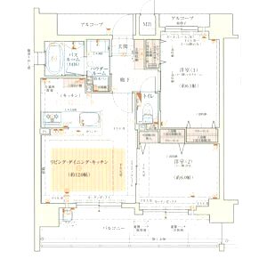 エステムコート南堀江 II レアリスの間取り図