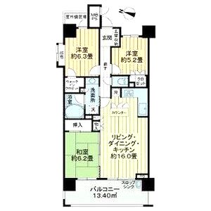 ザ・ライオンズ池田I棟の間取り図